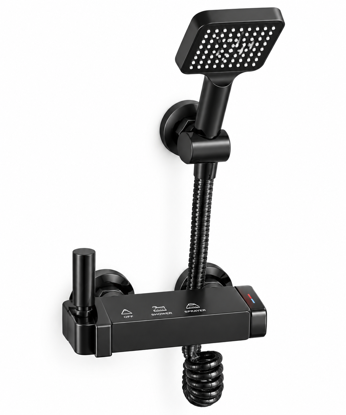 Nero Matte Black Wall Shower Set
